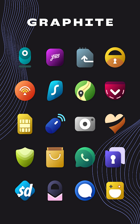 Graphite Icon Pack Mod ဖန်သားပြင်ဓာတ်ပုံ 3