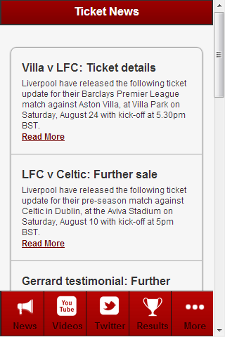 Liverpool Football News Zrzut ekranu 1