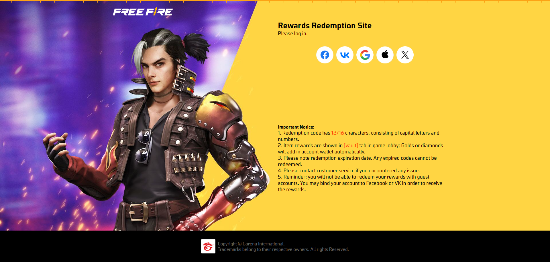 Free Fire MAX - Tutti i codici di riscatto funzionanti gennaio 2025