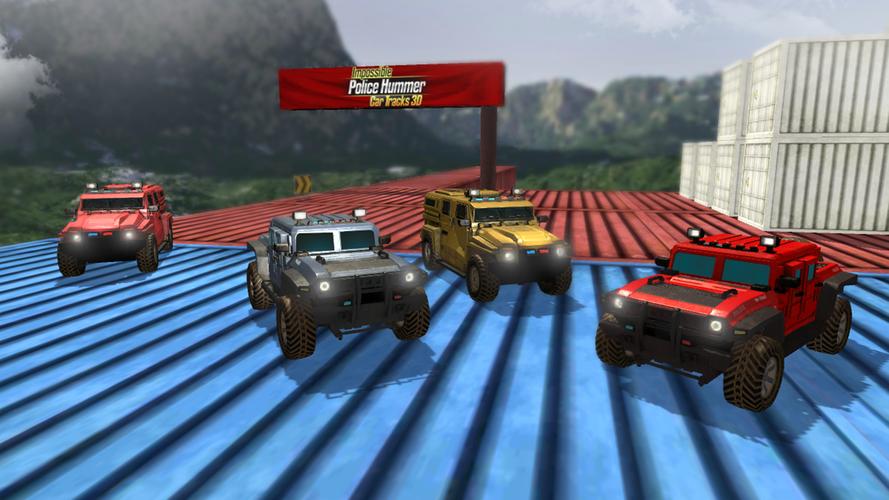 Impossible Ramp Hummer Car 3D Capture d'écran 4