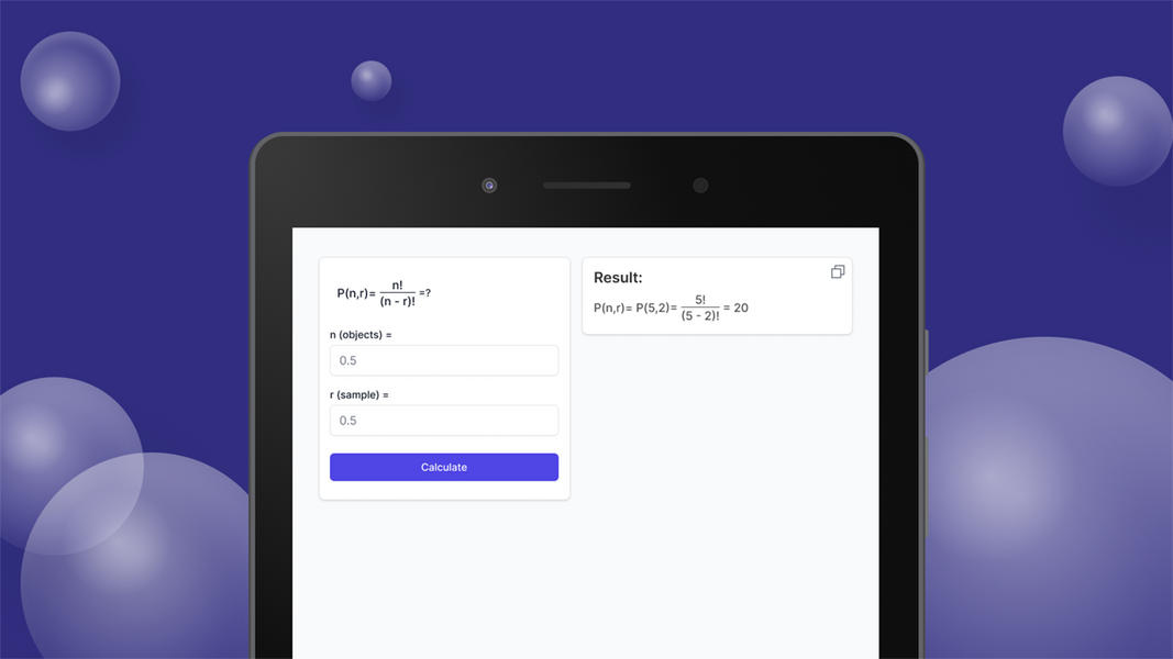 Permutations Calculator Tangkapan skrin 2