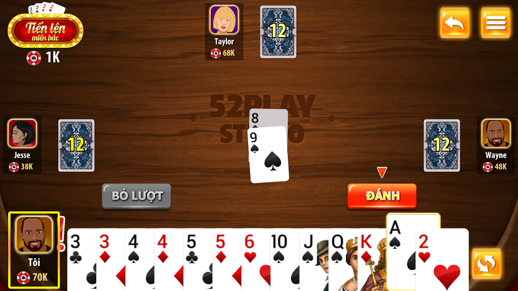 Tien Len Mien Bac - Tien Len Dong Chat Dong Mau Captura de pantalla 3