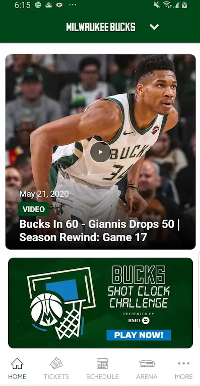 Schermata Bucks & Fiserv Forum App 1