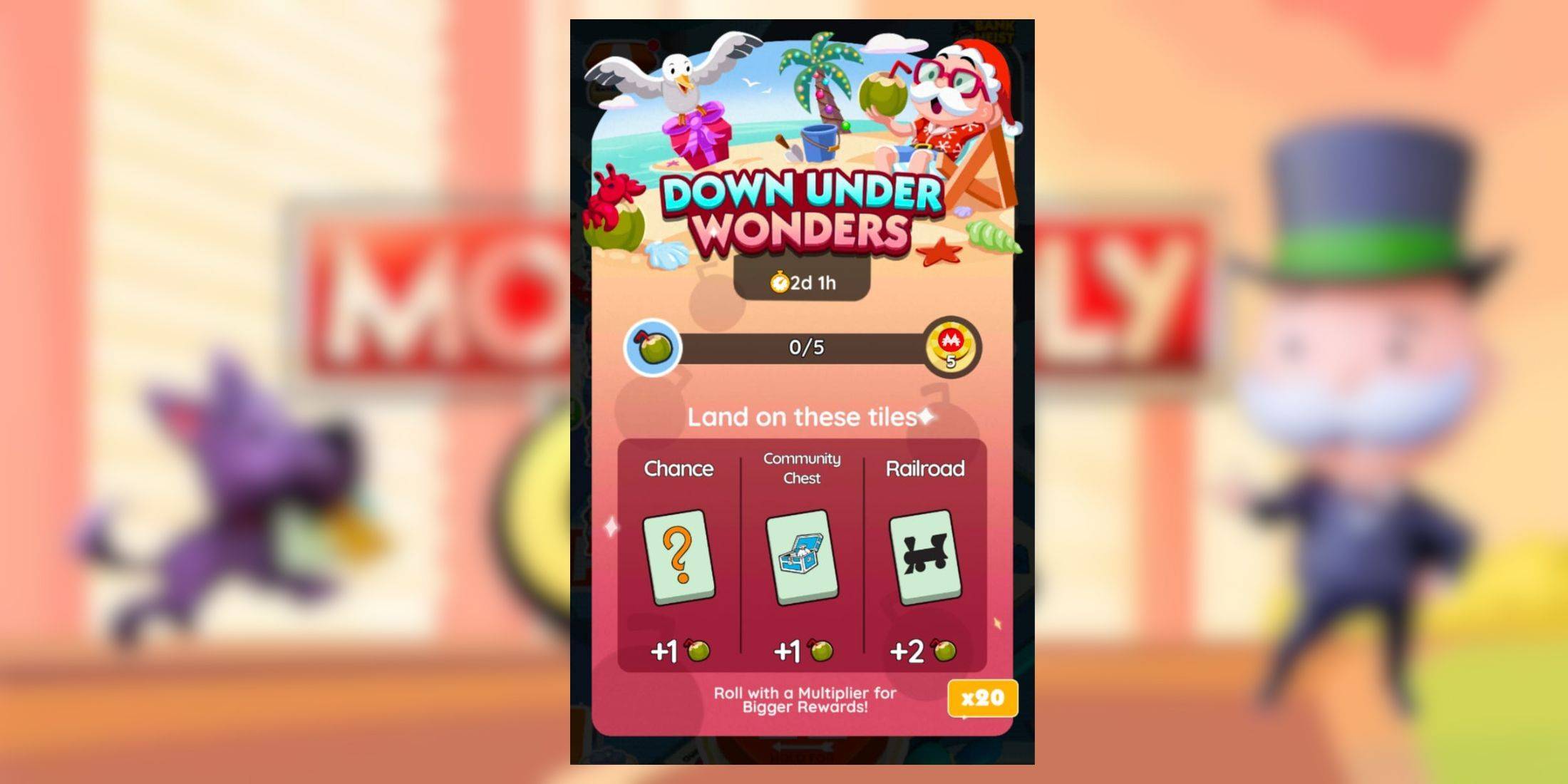 Monopoly GO: Explore Down Under Rewards and Milestones