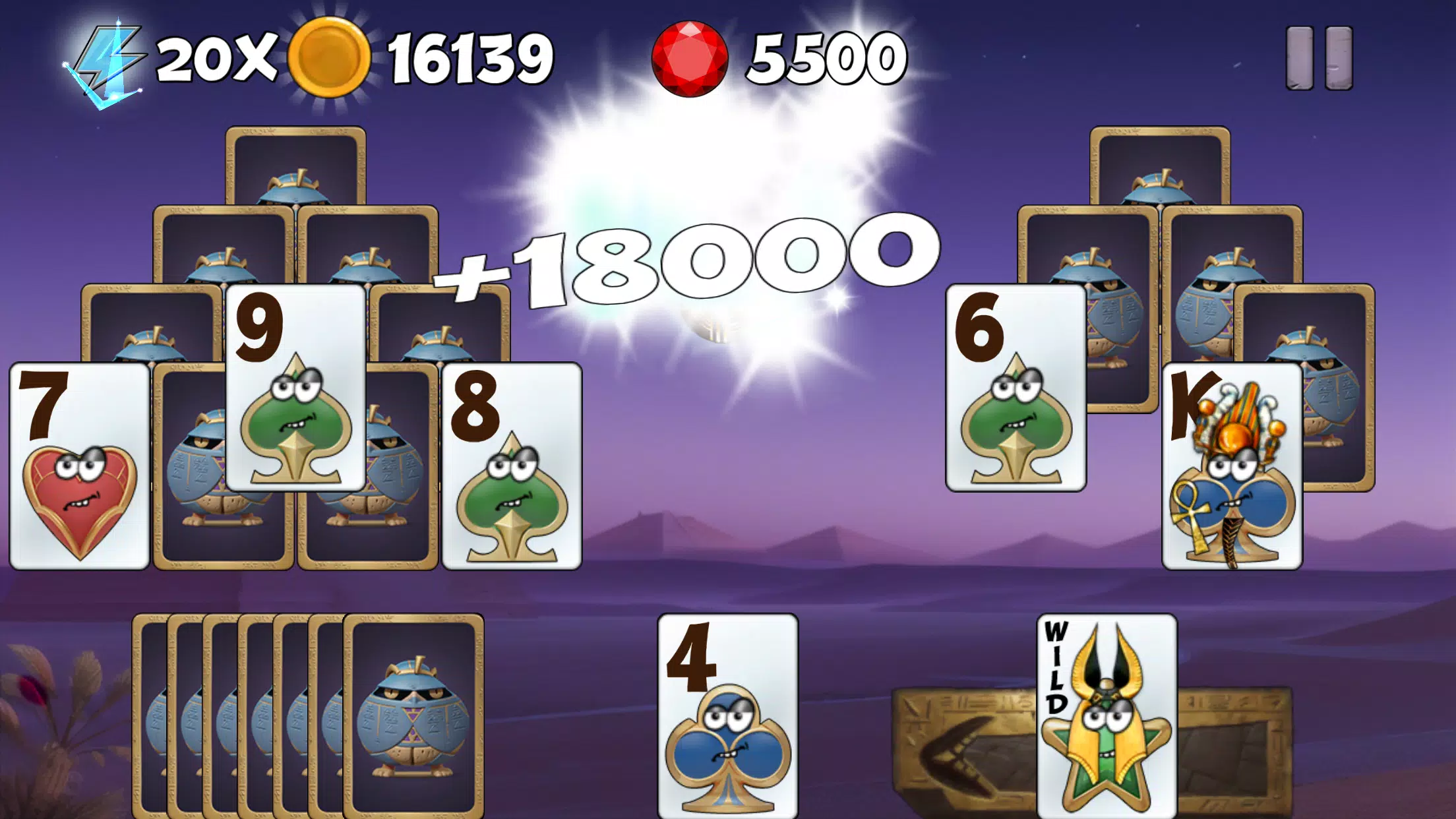 Tricky Tut Solitaire ဖန်သားပြင်ဓာတ်ပုံ 2