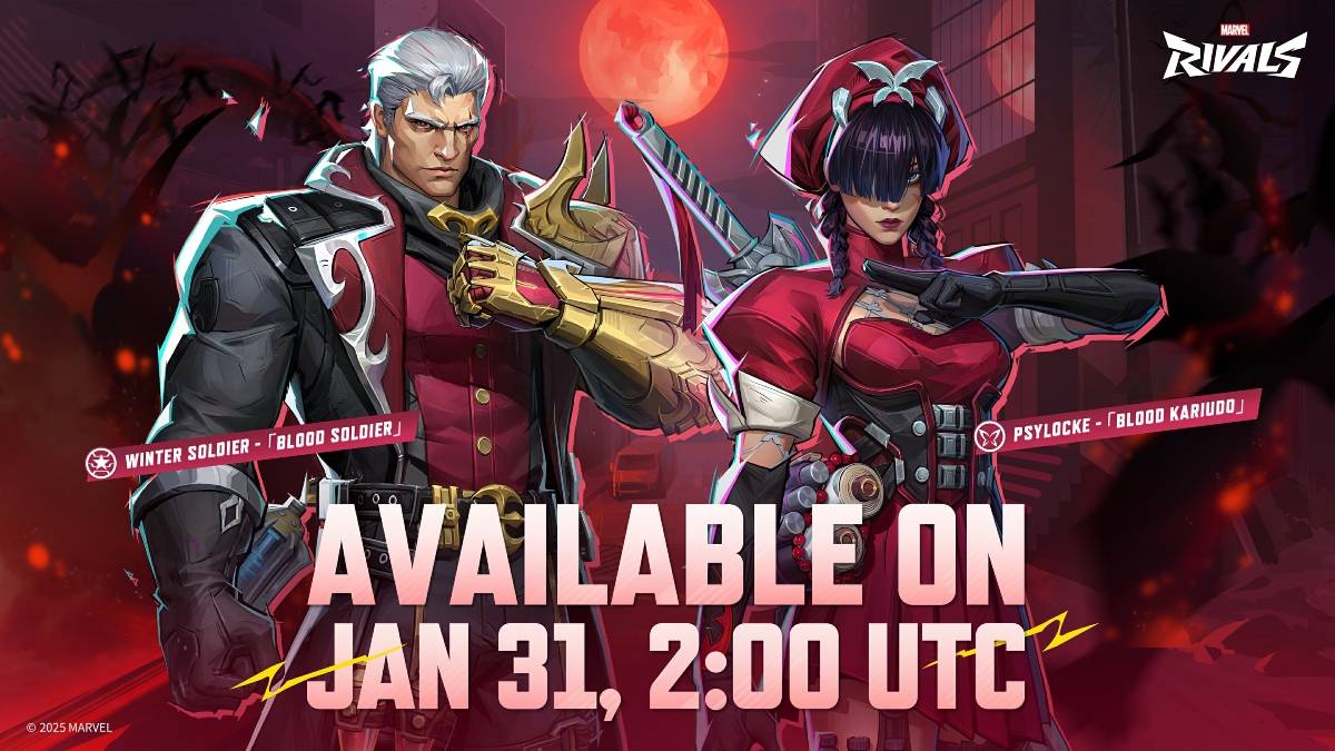 The Bucky Blood Soldier & Psylocke Blood Kariudo skin from Marvel Rivals with their release date