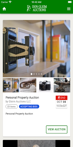 Don Gleim Auctions Screenshot 3