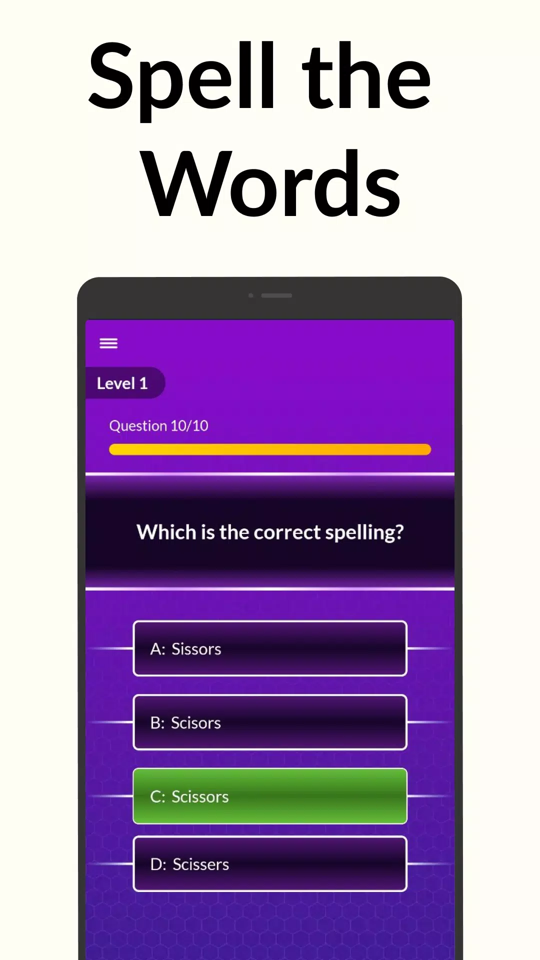 Schermata Spelling Bee: Spelling Quiz 2
