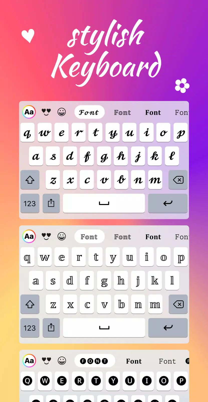 Fonts Keyboard Themes & Emoji Capture d'écran 3