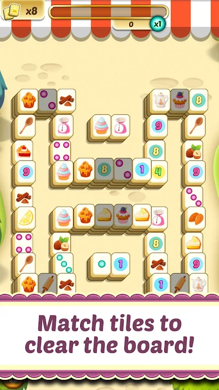 Mahjong Solitaire Cupcake Bake Ekran Görüntüsü 1