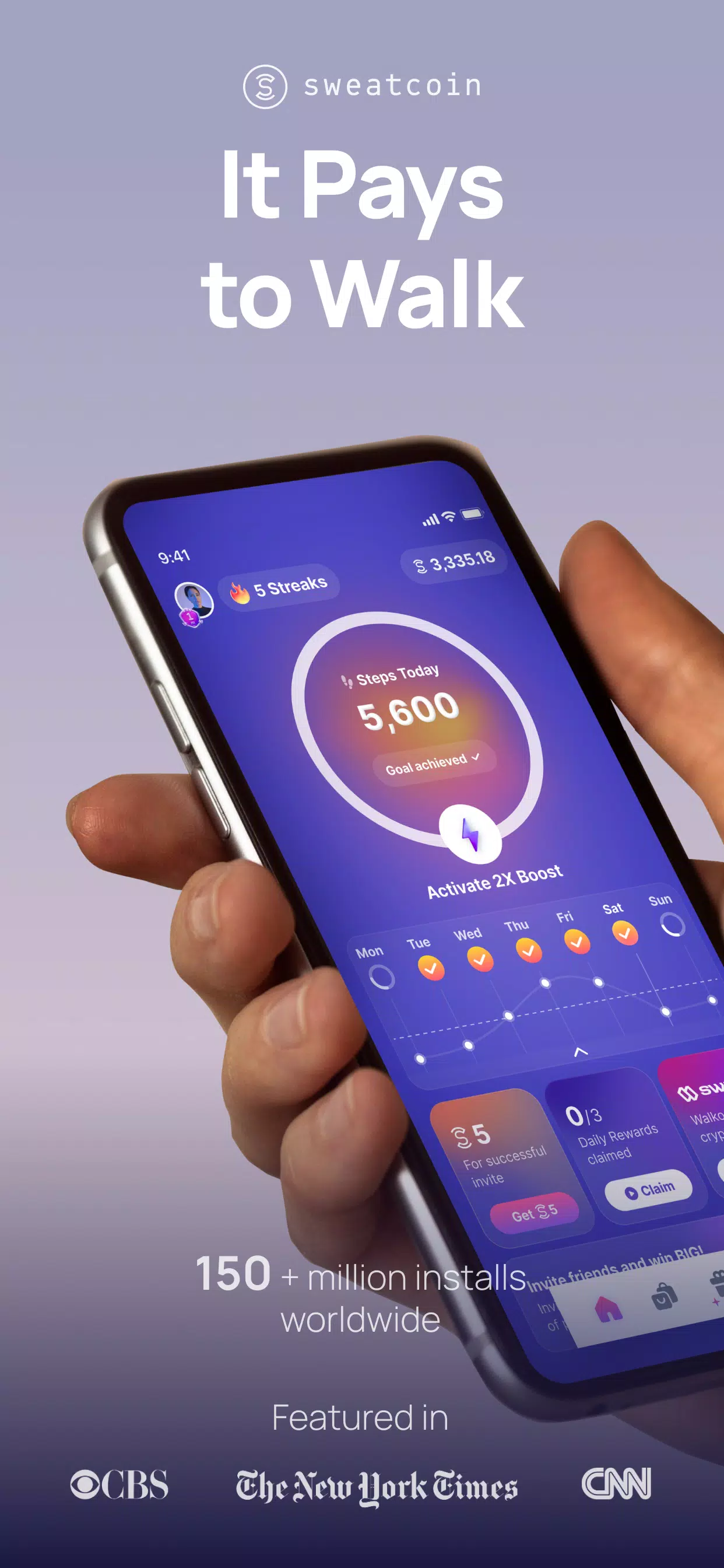 Sweatcoin・Walking Step Counter Tangkapan skrin 1