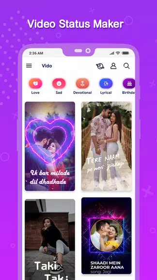 Vido : Video Status Maker Screenshot 1