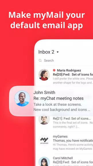myMail 電子郵件應用: QQ 郵箱 & 谷歌郵箱應用截圖第1張