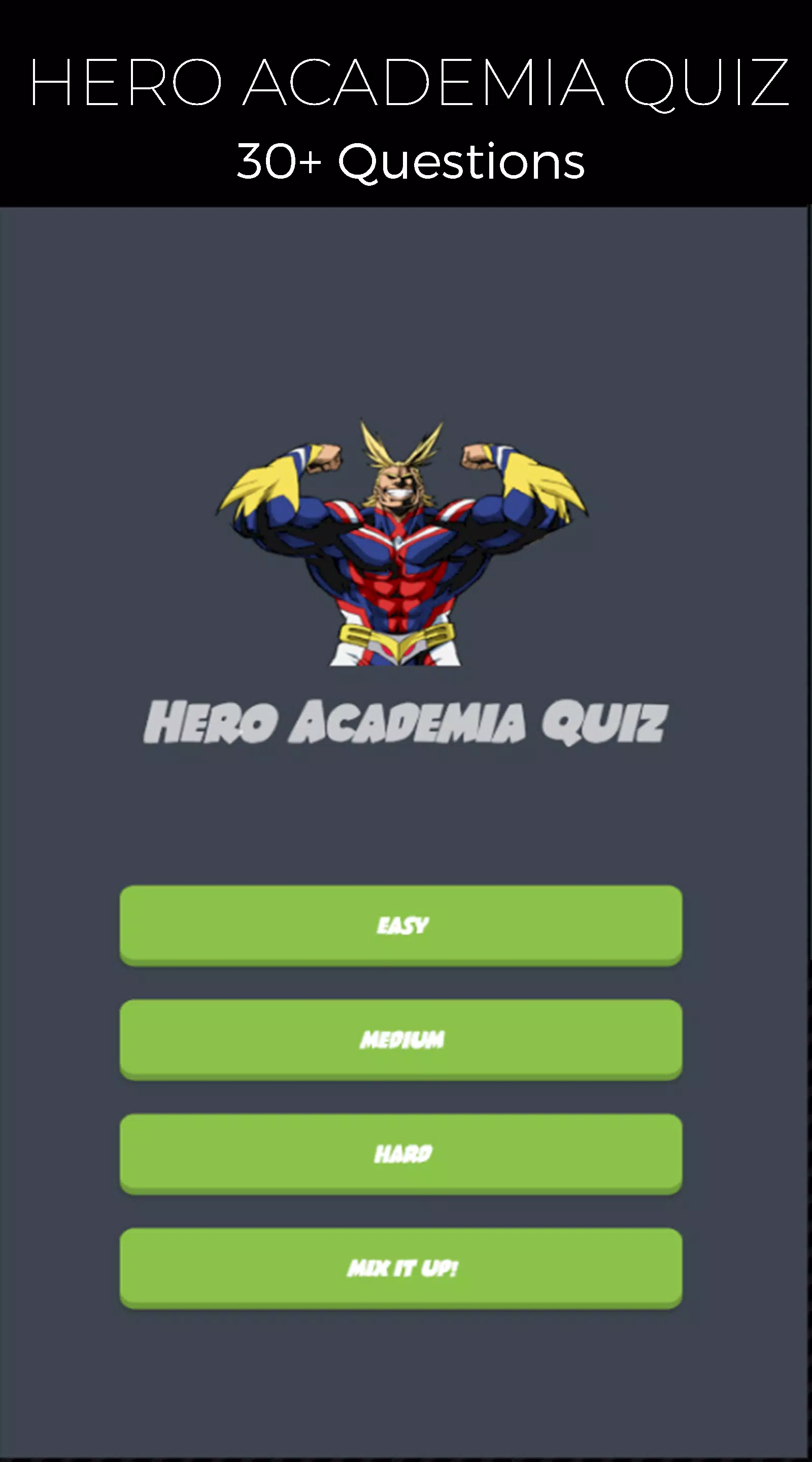 Quiz Game for Hero Academia ภาพหน้าจอ 1