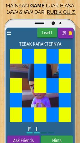 Upin & Ipin Rubik Quiz Captura de pantalla 1