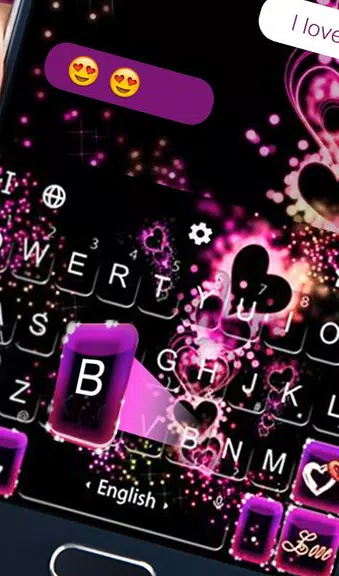 Sparkling Purple Heart Keyboard Theme Screenshot 3