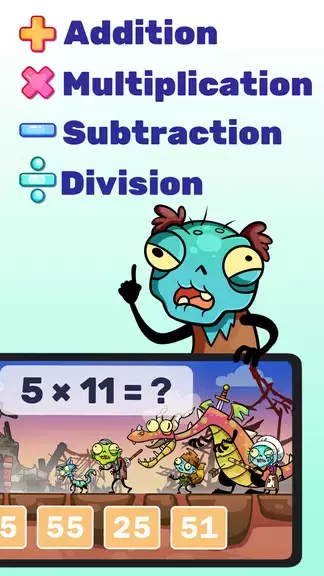 Math games: Zombie Invasion ဖန်သားပြင်ဓာတ်ပုံ 3