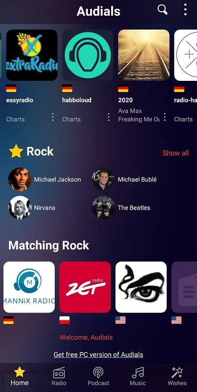 Schermata Audials Radio Pro 2