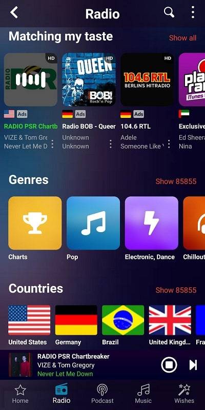 Schermata Audials Radio Pro 4