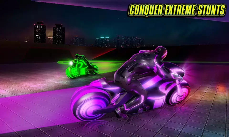 Light Bike Stunt Racing Game ဖန်သားပြင်ဓာတ်ပုံ 2