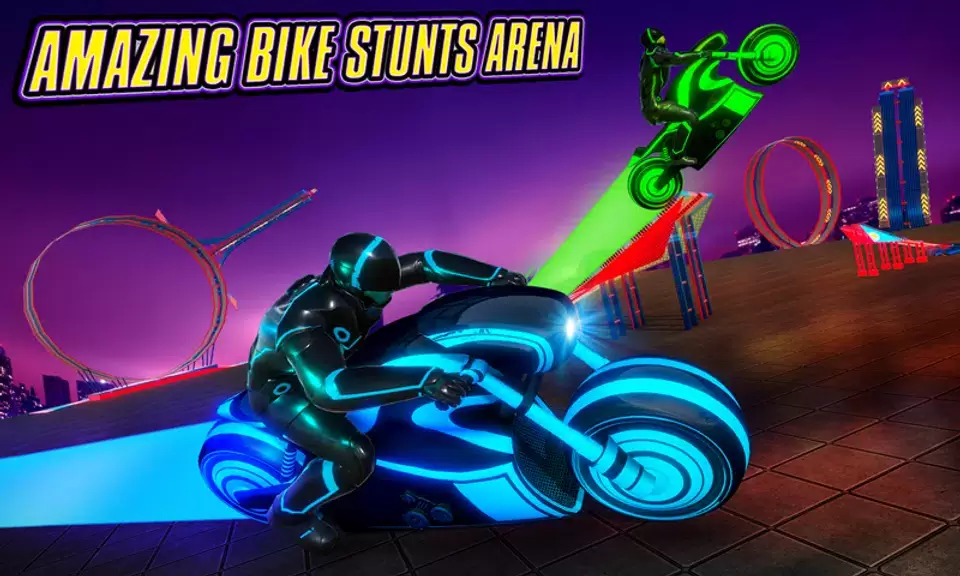 Light Bike Stunt Racing Game ဖန်သားပြင်ဓာတ်ပုံ 3