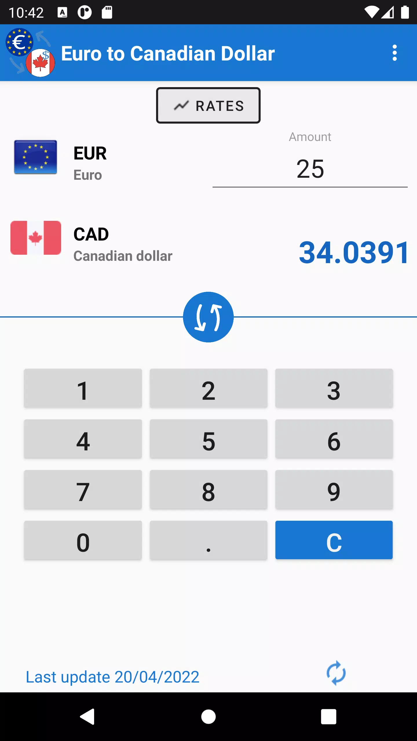 Euro to Canadian Dollar स्क्रीनशॉट 1