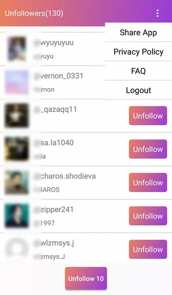 Follow Analyzer who not follow应用截图第3张