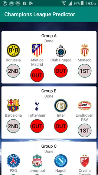 Champions Football Predictor Screenshot 1