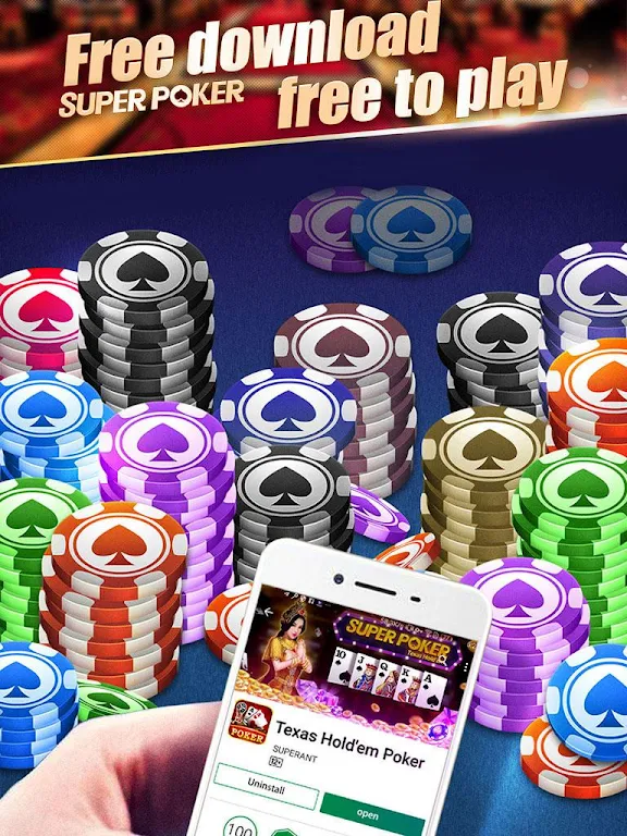 Super Texas Poker--Best Free Texas Hold’em poker Tangkapan skrin 1