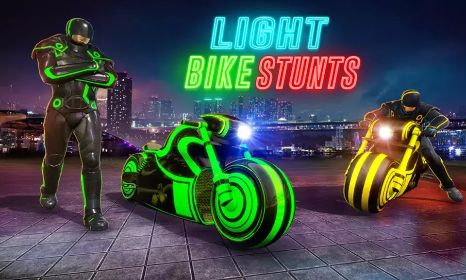 Light Bike Stunt Racing Game ဖန်သားပြင်ဓာတ်ပုံ 4
