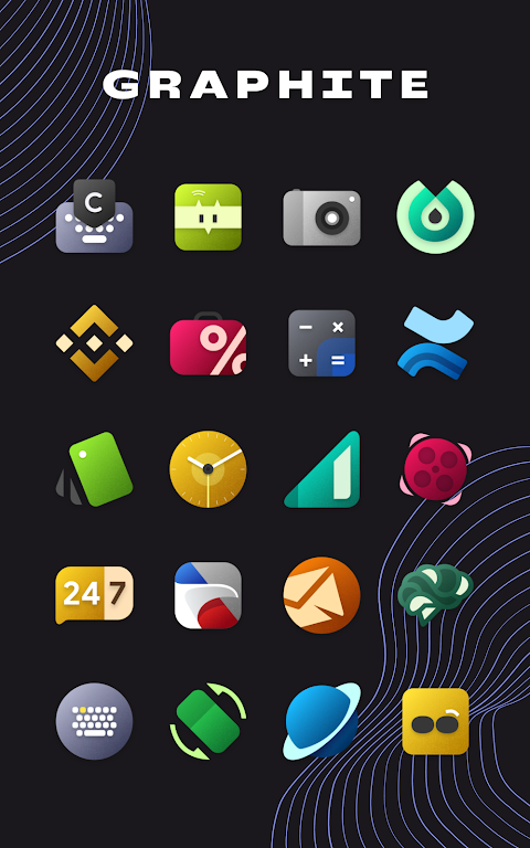 Graphite Icon Pack Mod ဖန်သားပြင်ဓာတ်ပုံ 2