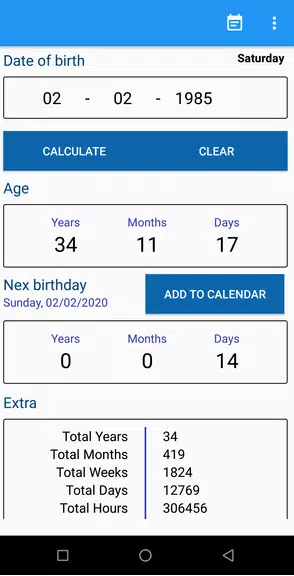 Age Calculator स्क्रीनशॉट 1