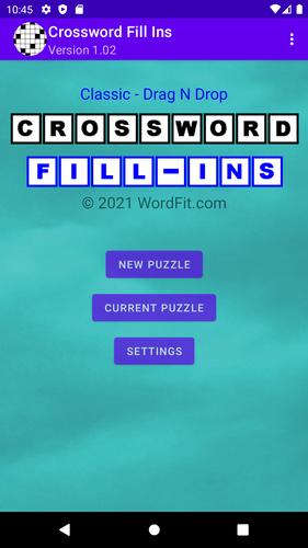 Drag-n-Drop Crossword Fill-Ins Ekran Görüntüsü 1