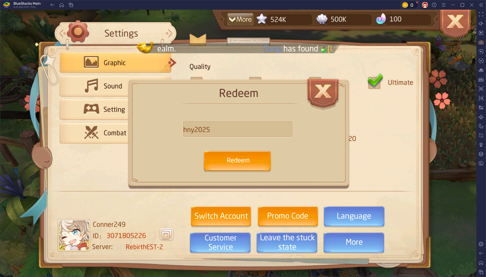 Redeeming a Code in Tales of Wind