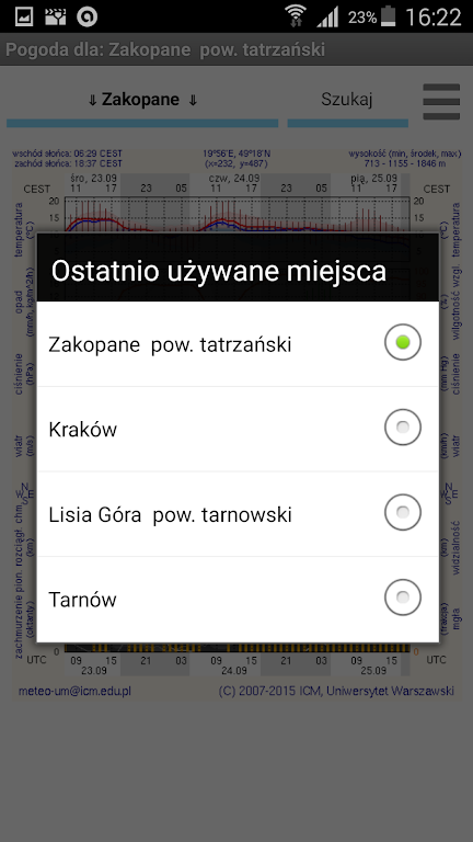 Meteo ICM (nieoficjalna) Tangkapan skrin 4