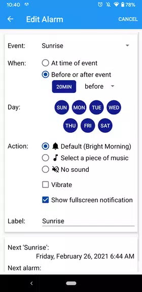 Sun Alarm স্ক্রিনশট 2