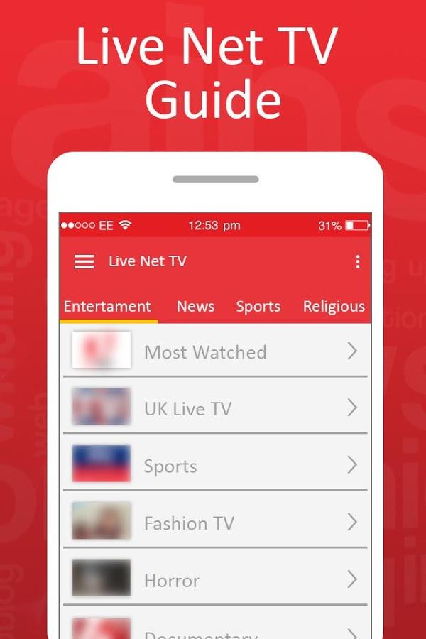 Schermata Live Net TV Streaming Guide 2