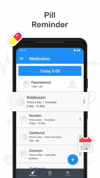 Schermata Health tracker & Pill Reminder 3