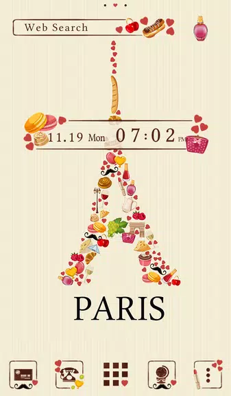 Sweet Paris Theme ภาพหน้าจอ 1