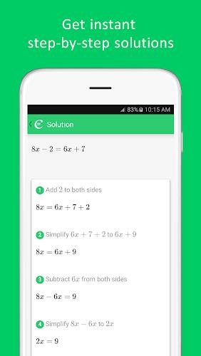 Cymath - Math Problem Solver स्क्रीनशॉट 2