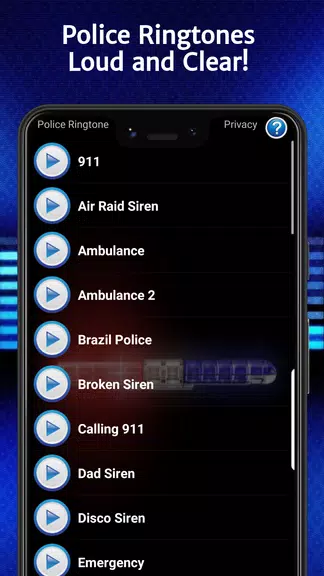 Police Ringtones ဖန်သားပြင်ဓာတ်ပုံ 1