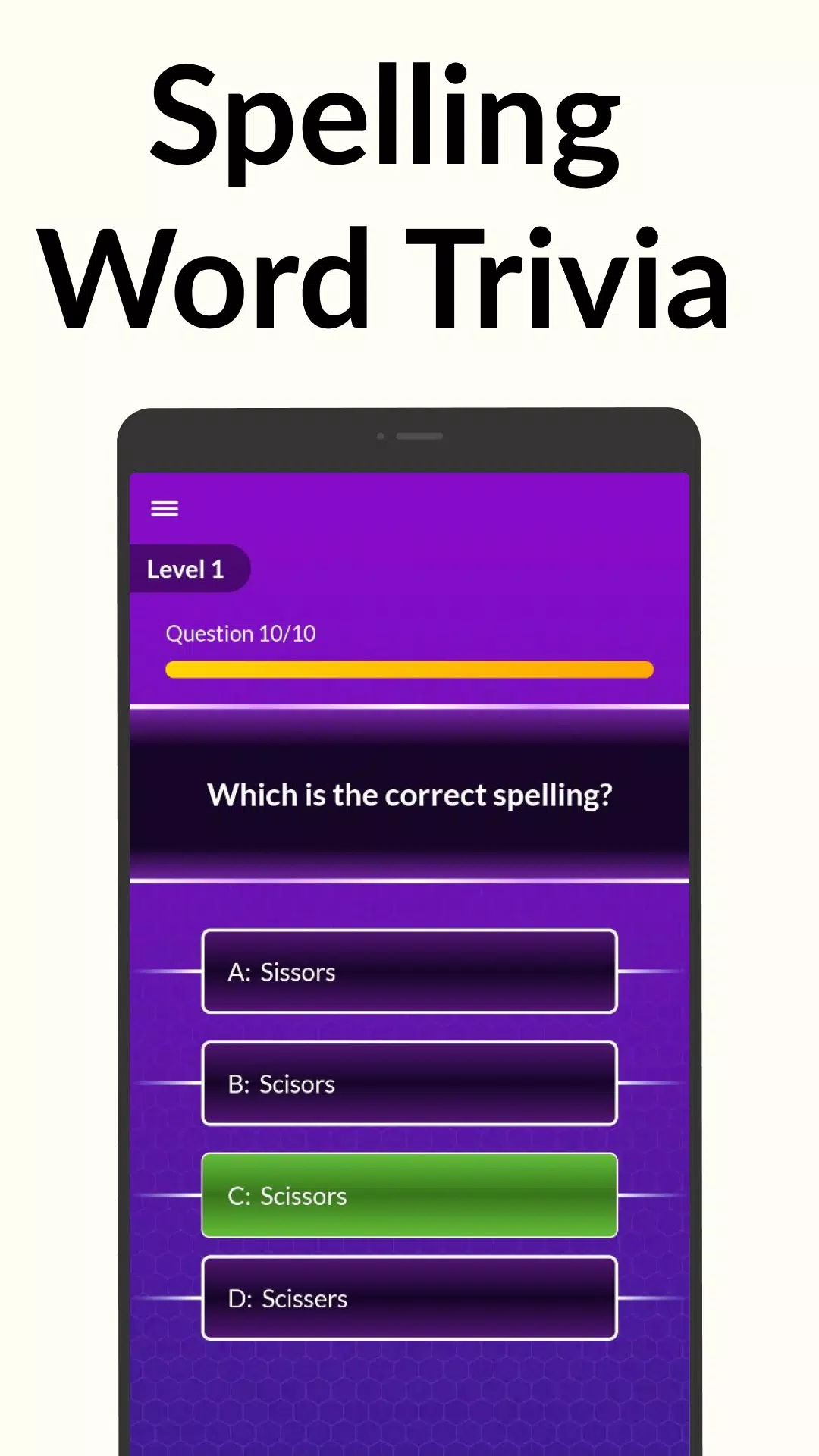 Schermata Spelling Bee: Spelling Quiz 1