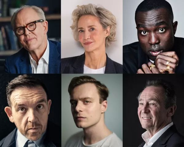 (En haut, de gauche à droite): John Lithgow (Crédit: Jessica Howes), Janet McTeer (crédit: Andrew Crowley), Paapa Essiedu (crédit: Ruth Crafer). (En bas, de gauche à droite): Nick Frost (crédit: Lee Malone), Luke Thallon (crédit: Phil Sharp), Paul Whitehouse (crédit Mike Marsland). Image fournie par Warner Bros.