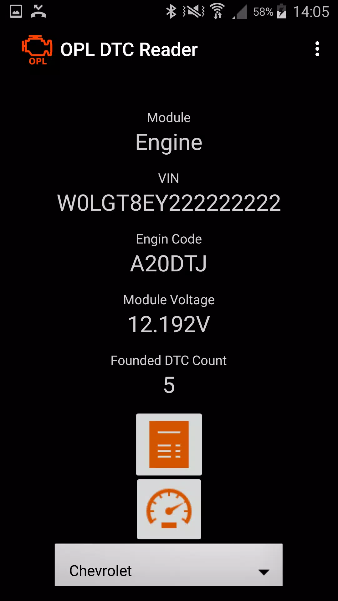 OPL DTC Reader Screenshot 2