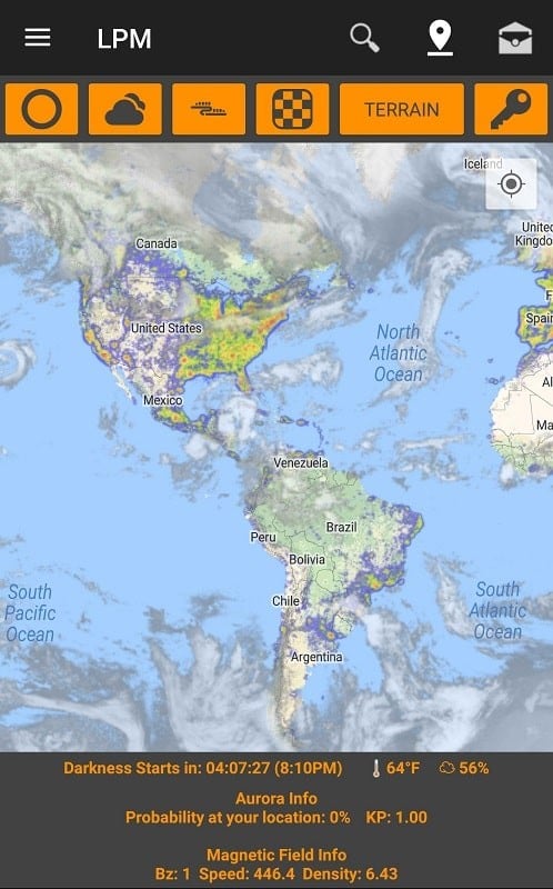 Light Pollution Map - Dark Sky Schermafbeelding 3