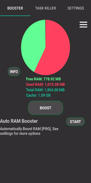 RAM Booster eXtreme Speed Tangkapan skrin 1
