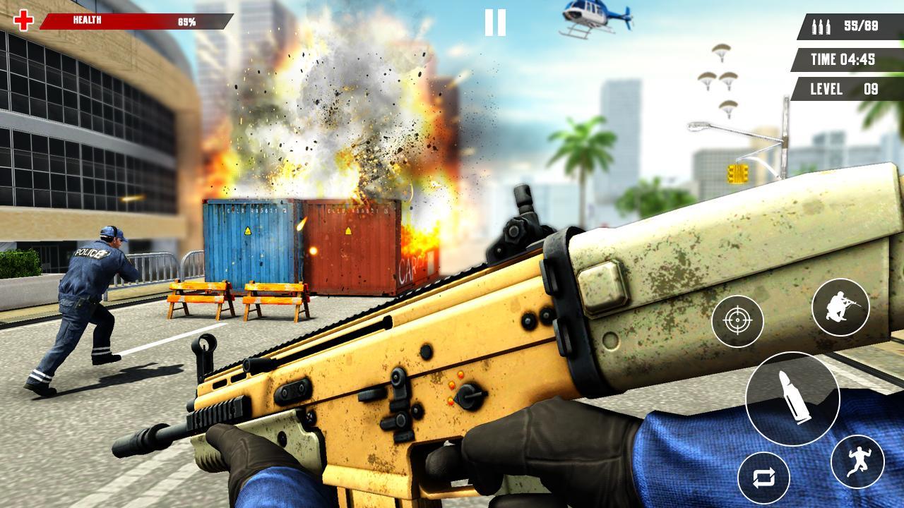 US Police Free Fire - Free Action Game Ekran Görüntüsü 2
