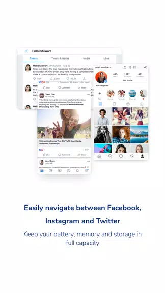 Social One - Facebook, Instagr ဖန်သားပြင်ဓာတ်ပုံ 2
