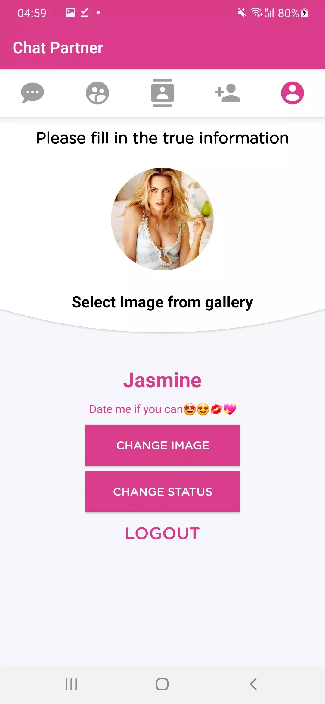 Schermata Chat Partner 3