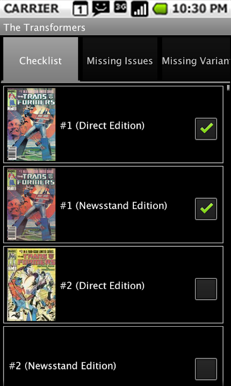 Comic Checklist Lite 스크린샷 2
